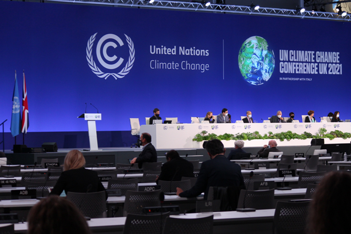 2021年11月イギリスグラスゴーで開催されたCOP26（国連気候変動枠組み条約第26回締約国会議